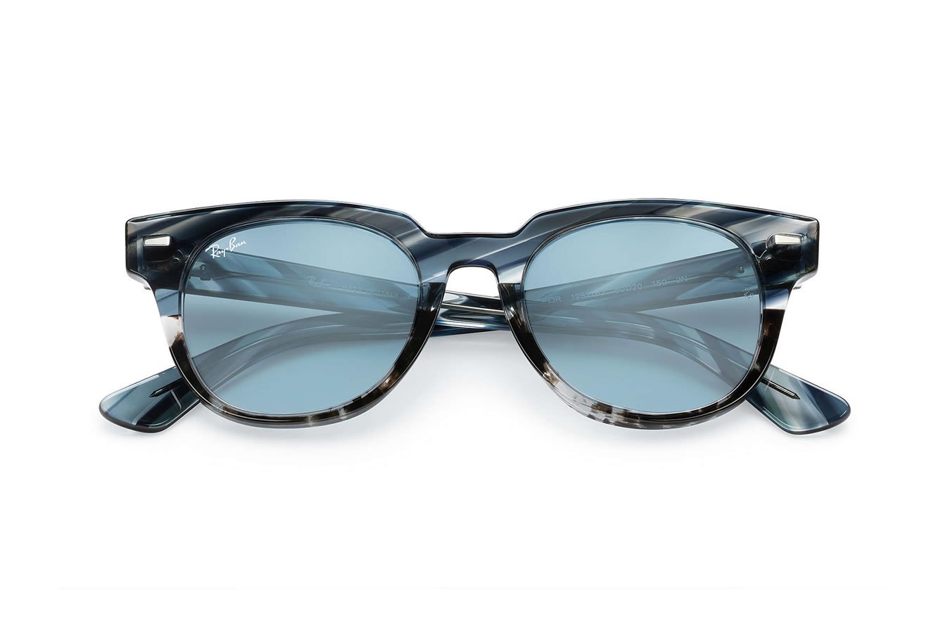 RAY BAN Meteor Striped Havana with Blue Gradient Grey Frames with Blue Legend Lenses